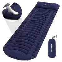 在飛比找Yahoo!奇摩拍賣優惠-腳踏式充氣睡墊 單人折疊床墊 戶外帳篷睡袋墊 登山露營 便攜