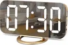 Digital Alarm Clock with LED Mirror Display – Dual USB Ports, 3 Brightness Level