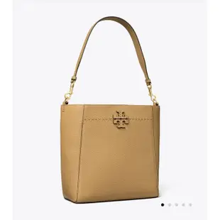 Nycloudy全球購購現貨☁️ Tory Burch 奶茶色真皮水桶包/MCGRAW BUCKET BAG