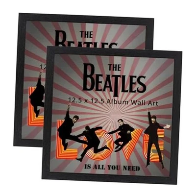 Pack 1.5"x1.5" Records Frame,Black Records Frame Display Music Vinyl LP 2