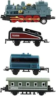 ERINGOGO Bright and Attractive Steam Train Model Toys 4pcs Pull Back Toy Train Set Safe Boys and Girls