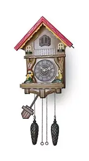 TIMEGEAR Cuckoo Clock with Night Mode and Quartz Movement in Traditional Germ...