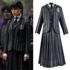 Wednesday Addams Cosplay Costume Set Nevermore Academy School Uniform Adult Gift