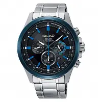 在飛比找Yahoo奇摩購物中心優惠-SEIKO Criteria三眼計時太陽能腕錶/SSC683