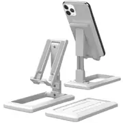 Mobile Phone Tablet White Desk Stand Universal Foldable Adjustable Holder