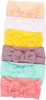 [CIMAXIC] 6 Pack Baby Girl Headband Bows Elastic Hair Band Accessories for Newborns Toddlers Boys and Girls