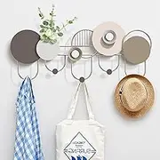 BBYYT 24.2" Coat Rack Wall Mount, Key Holder Modern Design Coat Rack with Hidden Hooks Fashionable Wall Decor Entryway Shelf with 5 Hangers for Bathroom Kitchen Living Room Bedroom