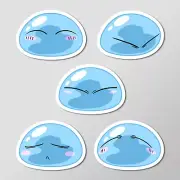 Rimuru Tempest Anime Slime Face Expressions Glossy Stickers