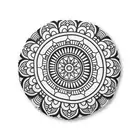 Mandala Art Floor Cushion Black and white - Tufted Floor Pillow, Round