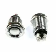 SPST NORMALLY OPEN PUSH BUTTON SWITCH - METAL/WATERPROOF
