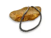 Navajo Sterling Silver Rondelles Saucer Flat Bead Necklace 4mm 20" 60420