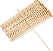 CANIGHT Wooden Flag Pole 50pcs Handheld Flag Pole for Outdoor Indoor for Party Decorations