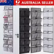 12 Pockets Clear Mesh Hanging Storage Over The Door Shoe Organizer Rack Holder