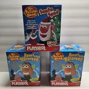 Vintage(2) Happy Halloween & (1) Santa Spud Mr Potato Head Hasbro Playskool 2002