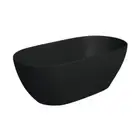 Luciana 1500/1700mm Stone Surface Bath Matte Black Freestanding With Overflow