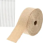 Beatifufu Insulation Belt Electrical Flannel Tape Fiberglass Exhaust Heat Wrap Fiberglass Cloth Tape Header Wrap Fiberglass Exhaust Wrap Automotive Cloth Tape Glass Fiber Wiring Harness Car