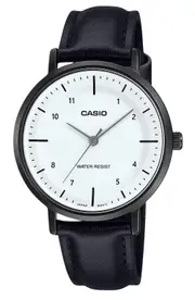 Casio Standard Analog Leather Strap White Dial Quartz LTP-VT03BL-7B Ladies Watch