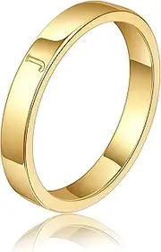 [WFYOU] 14K Gold Filled Rings for Women Non Tarnish Dainty Gold Initial Ring Stackable Gold Rings for Women Alphabet Letter Ring Wedding Bands Thin Thumb Pinky Stacking Rings Jewelry Gifts for Women
