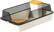 Ｂｅｓｇａ Cat Litter Box Open Top, with Rim Litter Pan with Frame for Indoor Cats Kitten Small and Medium Animals, Hamsters, Rabbits