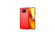 Xiaomi Mi Poco X3 Cover Case Brushed TPU Case - Red