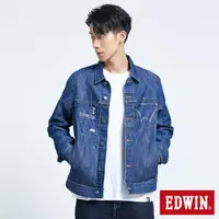 在飛比找momo購物網優惠-【EDWIN】男裝 E-FUNCTION牛仔外套(原藍磨-無