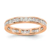 14k Rose Gold 1 Ct. Lab Grown Diamond VS/SI+ G+ Channel Set Eternity Band Ring