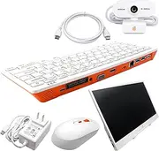 Orange Pi 800+5V4A Type-C Power Supply+Wireless Mouse+HDMI Cable+HD Camera+14 Inch Monitor, Portable Mini PC Gaming Keyboard Kit