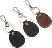 [PartyKindom] Handmade Pu Access Card Holder Tag Sleeve with Keychain Ring Vintage Bag Pendant Key Case for Women Small Fob Pouch