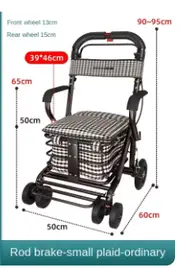 Steel Rollator Walker for Adult Mobility Impairment Foldable Adjustable Handles Rolling Walker for Seniors 50 kg use3