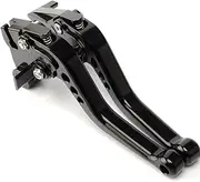 ESPEEDMTC for Kawasaki Ninja 400/300/ 125 Modified CNC Aluminum Alloy 6-Stage Adjustable Short Brake Clutch Lever Accessories (Black)