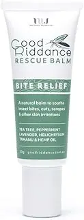 Good Riddance Rescue Balm 30g - Natural Insect Bite Itch Relief. Stop The Itch with Lavender, Tea Tree and Clove. Soothes Skin With Hemp Oil, Tamanu and Vitamin E