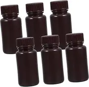 Gatuida 6pcs Laboratory Reagent Bottle Labels for Jars Water Bottle Clear Liquid Storage Jar Pot Lab Reagent Bottle Sample Bottles Bottle Dispenser Cups Empty Bottle Dark Brown Plastic