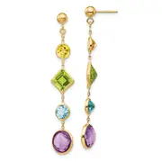 14K Muti-Gemstone Post Earrings