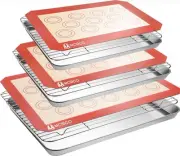 Stainless Steel Baking Sheet Tray Cooling Rack With Silicone Baking Mat Set, Pan
