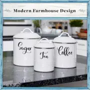 Modern Farmhouse Kitchen Canisters 3pc Set Airtight Storage Organizer Container