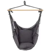 Black Hanging Hammock Chair Swing Portable Garden Outdoor Camping Soft Cushions Pillow