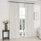 Pinch Pleated Curtains Linen Blackout Curtains 84 Inch Length 2 Panels Set Of...