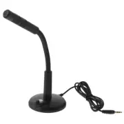 Desktop Condenser PC Mic 3.5mm Jack with Stand - Recording, Gaming (Black)