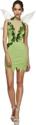 Fever Adult Womens Magical Fairy Costume, Dress and Wings, Once Upon a Time, Siz