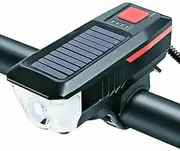 Bike Lights for Night Riding,Solar Charging Bicycle Light 3 Modes LED Road Mountain Bike Front Light Waterproof Bicycle Bell Light USB Rechargeable Headlight
