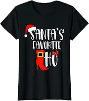 [VidiAmazing] Womens Santa's Favorite Ho Inappropriate Christmas Women ds1808 T-Shirt
