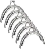 Metal Purse Frames - 2.56" 6Pcs Kiss Lock Clasp Frame Arch Embossed Clutch Frame