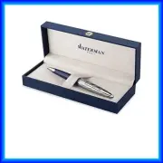 Waterman Carène Ballpoint Pen | Metal & Blue Lacquer | Chiselled Cap | Blue Ink