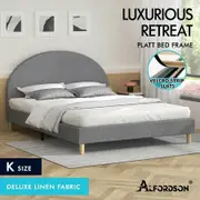 ALFORDSON Bed Frame King Size Mattress Base Platform Grey Fabric CALLA