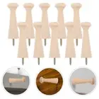 10Pcs Wooden Coat Hooks Wall Mounted Solid Wood Storage Rack