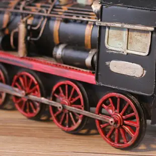 美式復古鐵皮蒸汽機火車頭模型美式家居擺件酒柜裝飾玄關工藝品