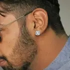 Classic Silver Color Wedding Square Earrings Small Stud Earrings Women Jewelry