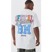 Mens White Oversized Official Back Print T-shirt