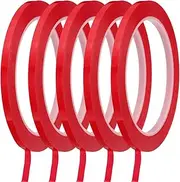 uxcell Whiteboard Tape 5mm Self Adhesive Graphic Chart Line Tape 66 Meters Grid Marking Stickers for Pinstripe Dry Erase Board Scrapbooking DIY Art Crafts, Red, Pack of 5