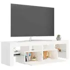 Practical TV Cabinet Entertainment Unit RGB LED High Gloss Furniture 140cm White